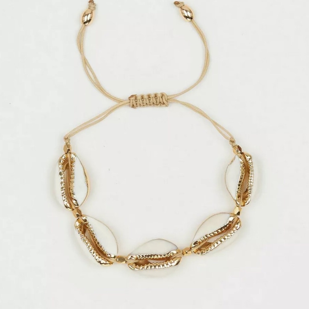 Cowrie Shell Gold Adjustable Arm Ankle Bracelet! - Picture 3 of 6